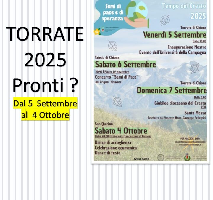 S/P 006 _ Torrate e la Giornata mondiale per la salvaguardia del Creato in rete sensibilizziamo ad azioni concrete