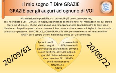 31 _ Il mio GRAZIE A TE che hai donato del tempo per farmi gli AUGURI = Il tuo nome c’è, ma molti altri sono ancora in FB tra i mess.