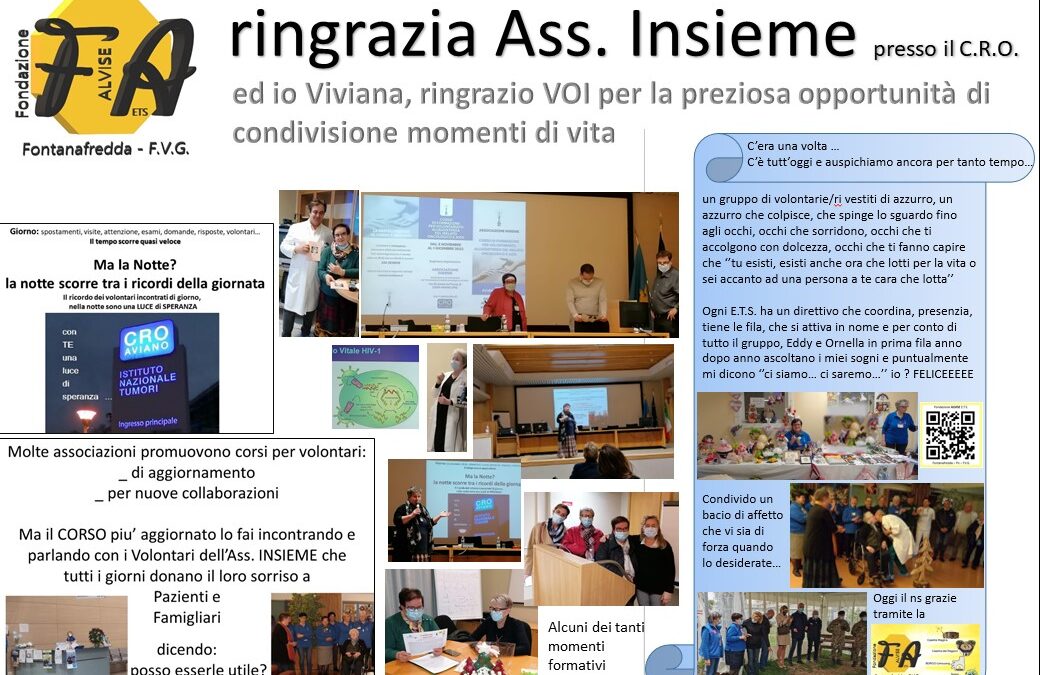 34 _ GRAZIE Assoc. INSIEME presso C.R.O. Aviano, per i momenti condivisi, i sogni realizzati,  le emozioni del palco