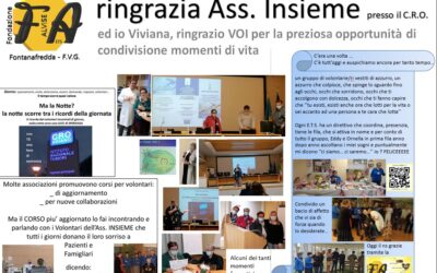 34 _ GRAZIE Assoc. INSIEME presso C.R.O. Aviano, per i momenti condivisi, i sogni realizzati, le emozioni del palco