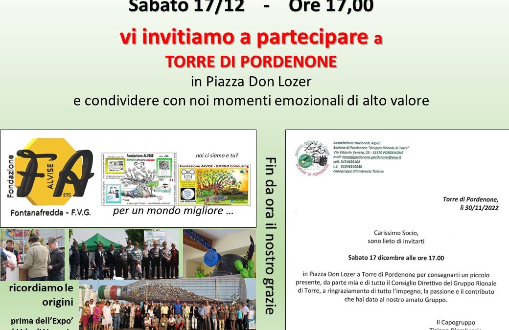 35 _ Gruppo Rionale ALPINI di Torre di Pn ci doneranno un grazie speciale e le emozioni ci riportano a ricordi indelebili