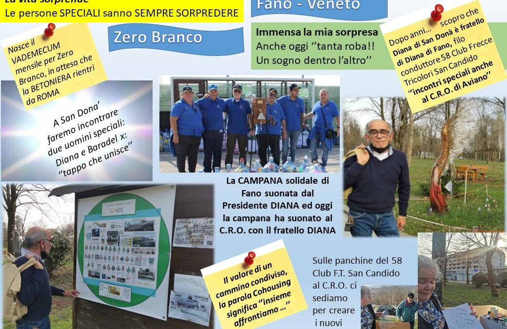 48 _ Pazzesca la vita…  al C.R.O. scopro che DIANA (San Donà) e DIANA (Fano) sono fratelli _ nasce il VEDEMECUM di Zero Branco
